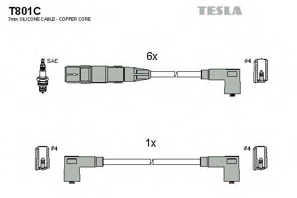 TESLA T801C Комплект проводов зажигания