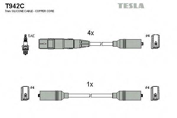 TESLA T942C Комплект проводов зажигания