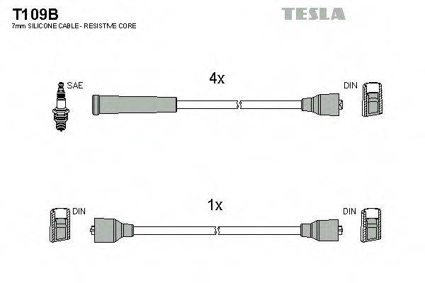 TESLA T109B Комплект проводов зажигания