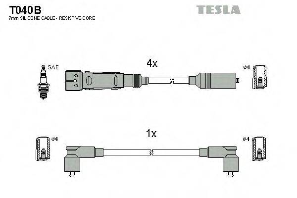 TESLA T040B Комплект проводов зажигания