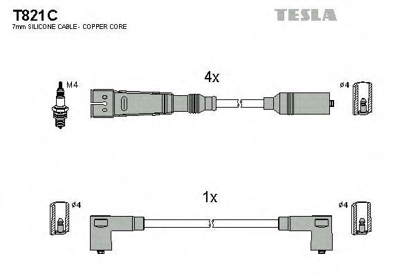 TESLA T821C Комплект проводов зажигания