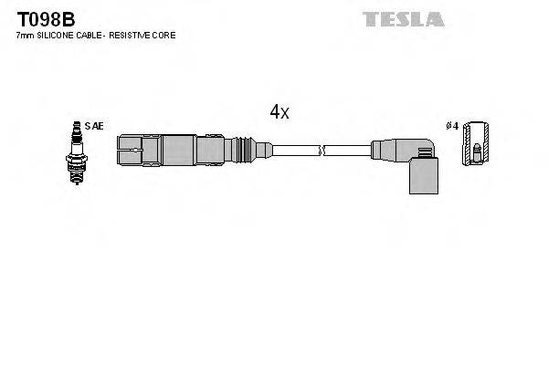 Комплект дротів запалення TESLA T098B