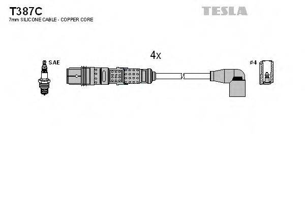 TESLA T387C Комплект дротів запалення