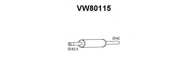 VENEPORTE VW80115 Средний глушитель выхлопных газов
