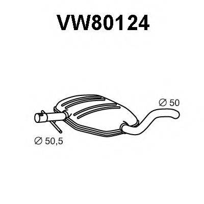 Средний глушитель выхлопных газов VENEPORTE VW80124
