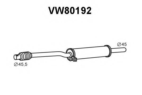 VENEPORTE VW80192 Середній глушник вихлопних газів