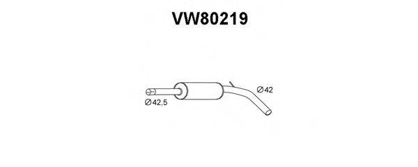 VENEPORTE VW80219 Средний глушитель выхлопных газов