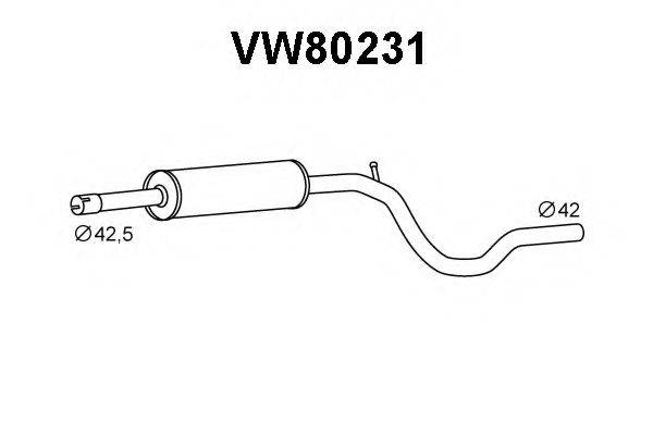 VENEPORTE VW80231 Средний глушитель выхлопных газов