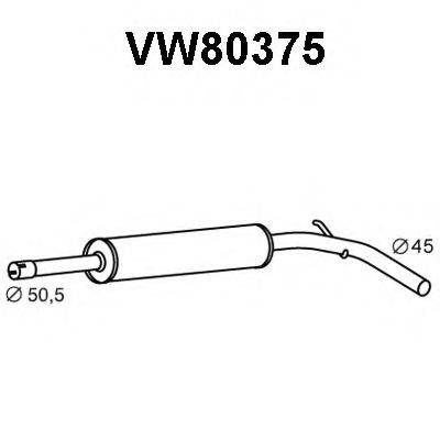 Середній глушник вихлопних газів VENEPORTE VW80375