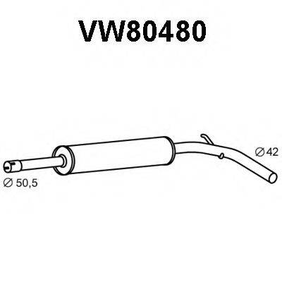 Средний глушитель выхлопных газов VENEPORTE VW80480