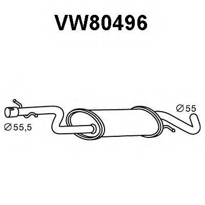 VENEPORTE VW80496 Средний глушитель выхлопных газов