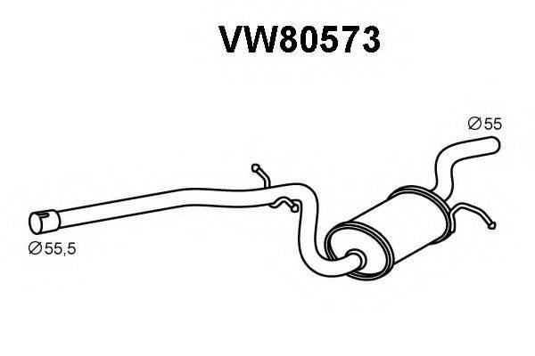 VENEPORTE VW80573 Средний глушитель выхлопных газов