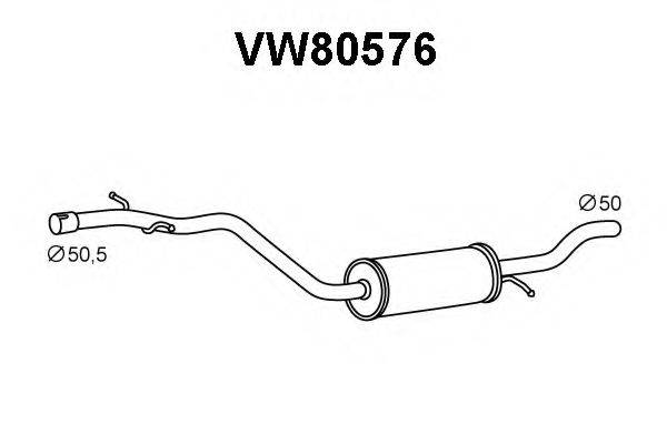 VENEPORTE VW80576 Средний глушитель выхлопных газов