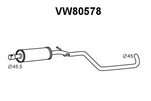 VENEPORTE VW80578 Средний глушитель выхлопных газов