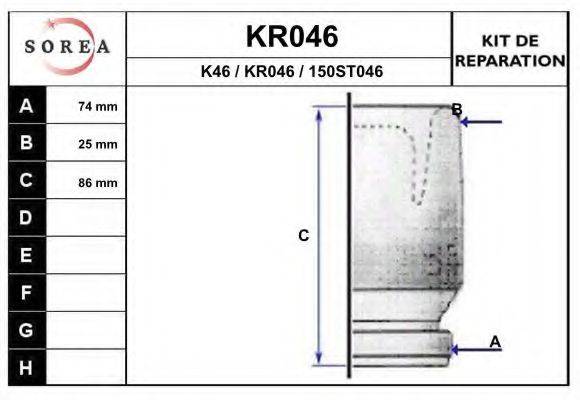 Комплект пильника, приводний вал EAI KR046