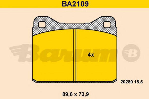 BARUM BA2109 Комплект гальмівних колодок, дискове гальмо