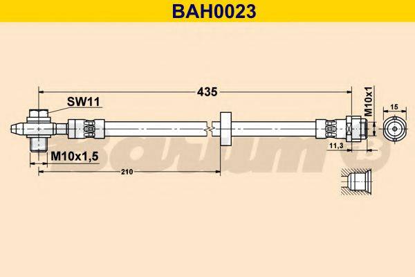BARUM BAH0023 Тормозной шланг