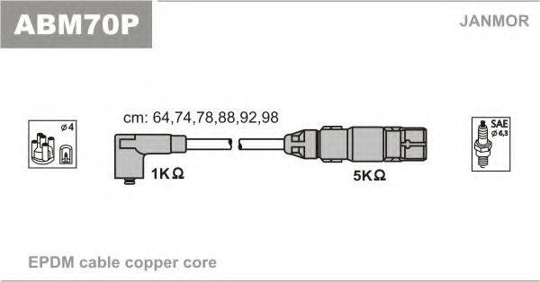 Комплект проводов зажигания JANMOR ABM70P
