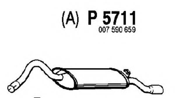Глушник вихлопних газів кінцевий FENNO P5711