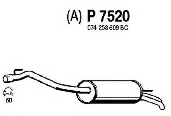 FENNO P7520 Глушник вихлопних газів кінцевий