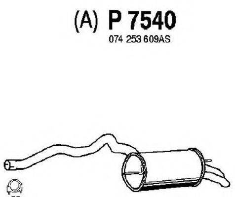 Глушитель выхлопных газов конечный FENNO P7540