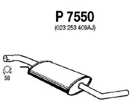 FENNO P7550 Средний глушитель выхлопных газов