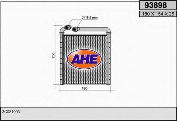 AHE 93898 Теплообмінник, опалення салону