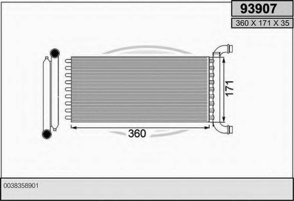 Радиатор печки AHE 93907
