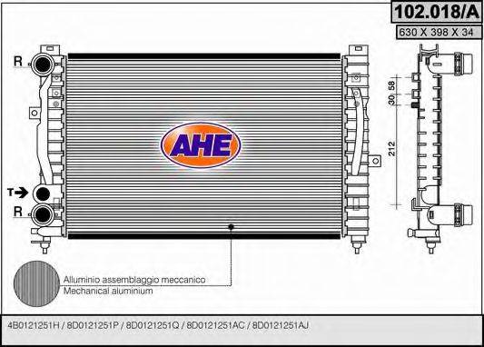 AHE 102018A Радиатор охлаждения двигателя