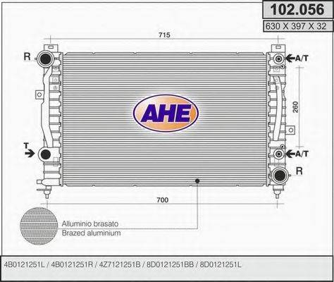 Радиатор охлаждения двигателя AHE 102.056