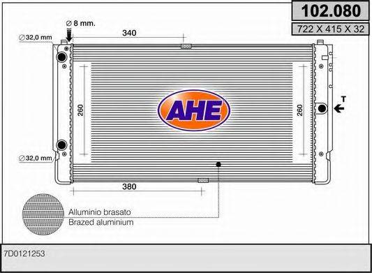 AHE 102080 Радіатор, охолодження двигуна