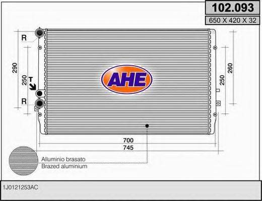 Радиатор охлаждения двигателя AHE 102.093