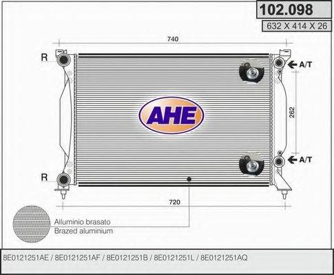AHE 102098 Радиатор охлаждения двигателя
