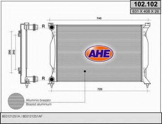 Радиатор охлаждения двигателя AHE 102.102