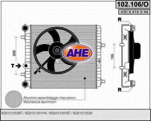Радиатор охлаждения двигателя AHE 102.106/O