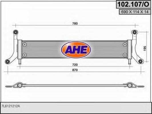 Радиатор охлаждения двигателя AHE 102.107/O