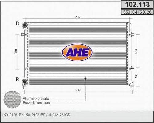 Радиатор охлаждения двигателя AHE 102.113