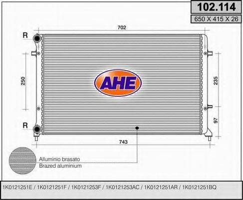 Радиатор охлаждения двигателя AHE 102.114