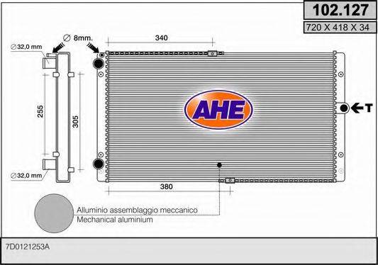 Радиатор охлаждения двигателя AHE 102.127