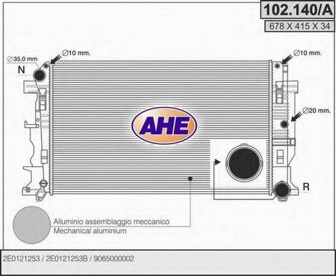 Радиатор охлаждения двигателя AHE 102.140/A