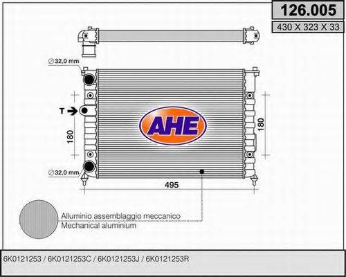 AHE 126005 Радіатор, охолодження двигуна