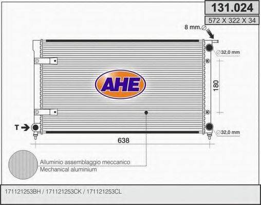AHE 131024 Радиатор охлаждения двигателя