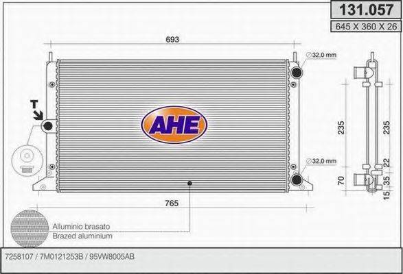 AHE 131057 Радиатор охлаждения двигателя