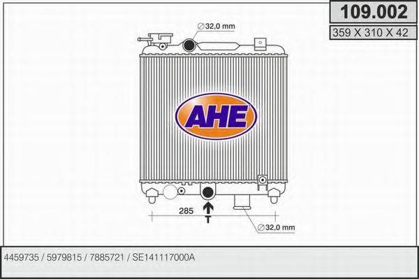 AHE 109002 Радиатор охлаждения двигателя