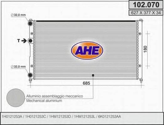 AHE 102070 Радіатор, охолодження двигуна
