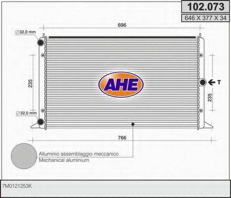 Радиатор охлаждения двигателя AHE 102.073