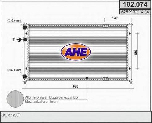 AHE 102074 Радиатор охлаждения двигателя