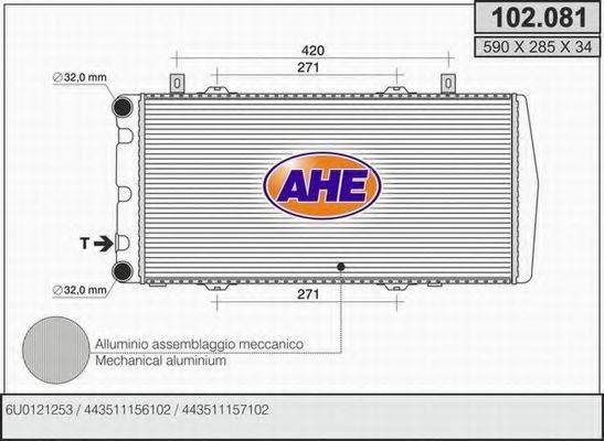 AHE 102081 Радиатор охлаждения двигателя