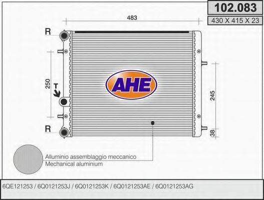 AHE 102083 Радіатор, охолодження двигуна
