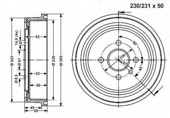 VEMA 801280 Тормозной барабан